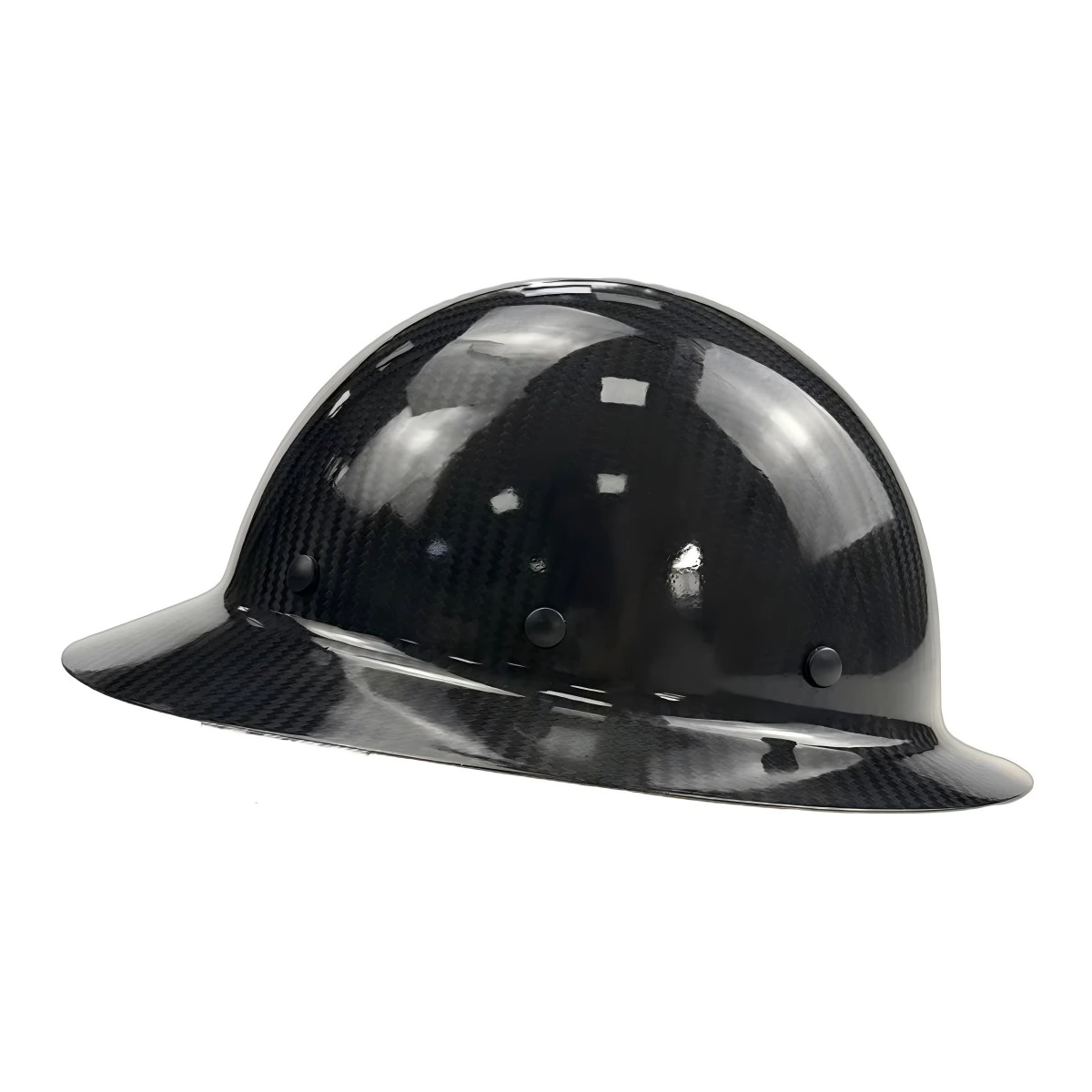 Carbon fiber full brim hard hat